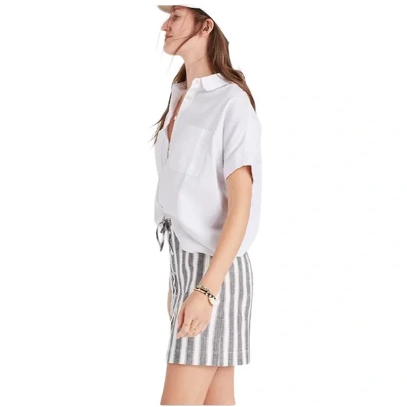 EUC Madewell Striped Lace-Up Mini Skirt (T) - Picture 2 of 13